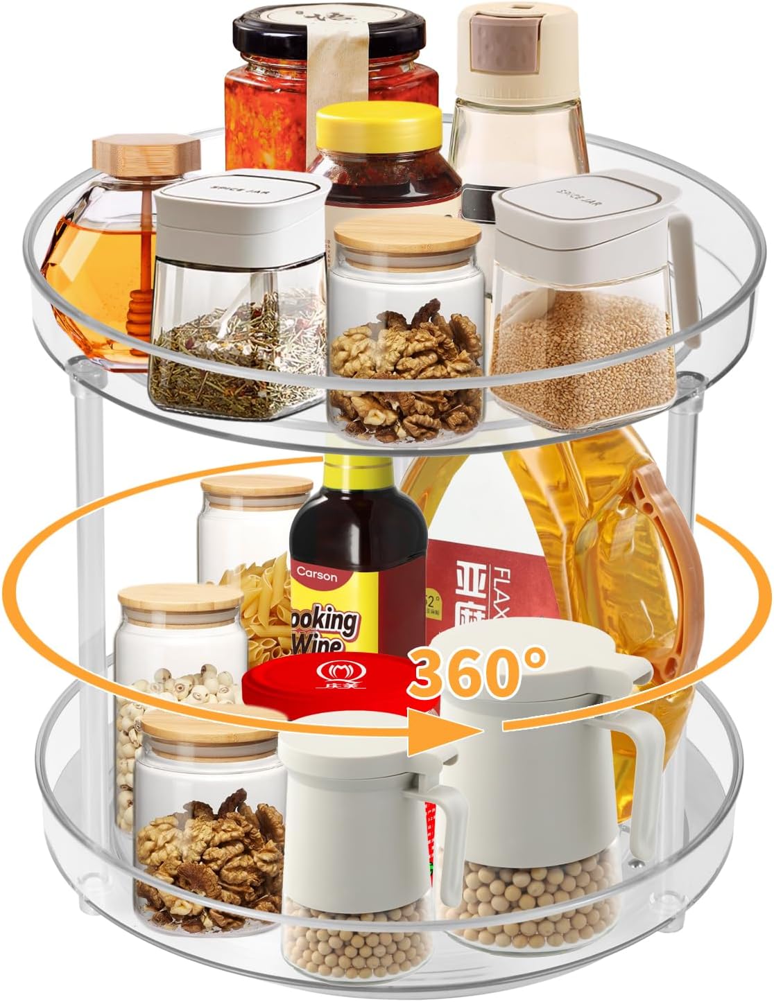 Réorganisez Votre Cuisine avec le FHISKUNYU Radikor : L’Organisateur Tournant 360° Idéal pour Épices et Snacks!