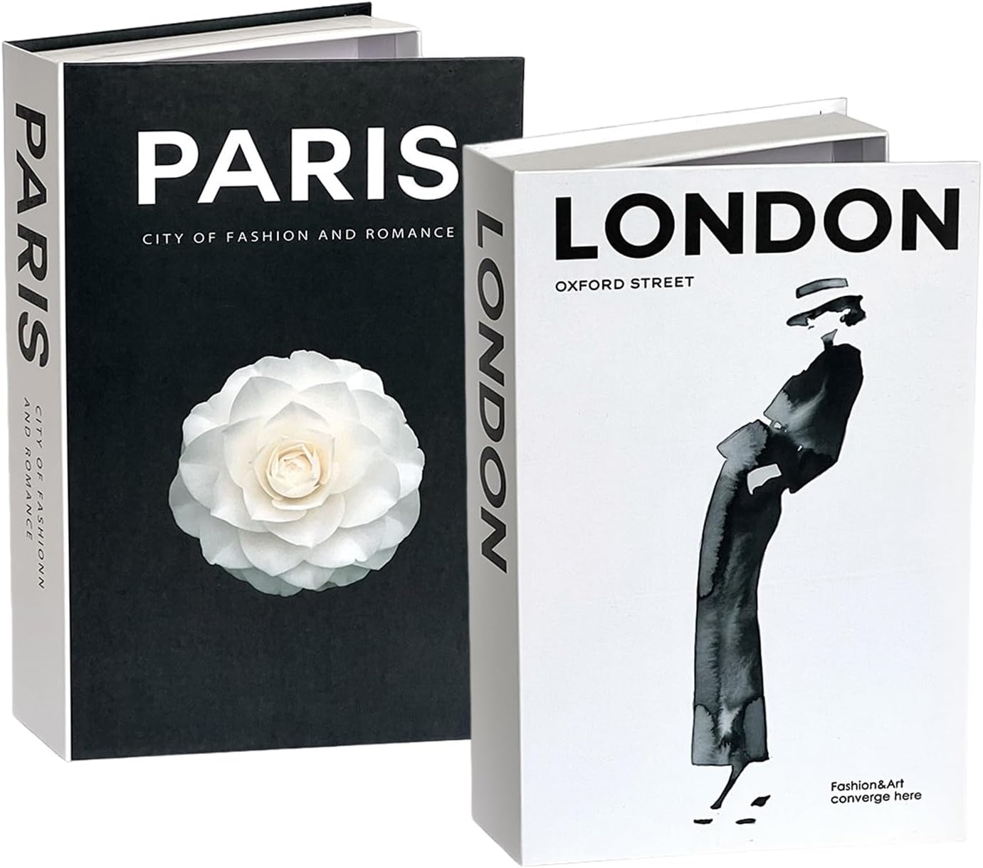 Transformez Votre Décor avec le Lot de 2 Boîtes de Rangement Décoratives en Faux Livre!
