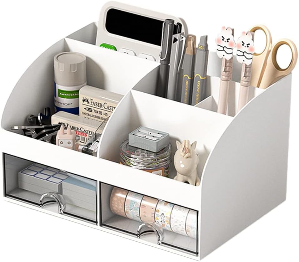 Transformez Votre Espace avec l'Organisateur de Bureau Blanc Polyvalent!