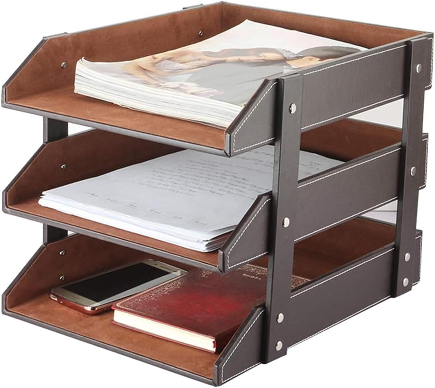 Transformez Votre Espace avec l’Organiseur de Bureau en Cuir XNONE : Praticité et Élégance!