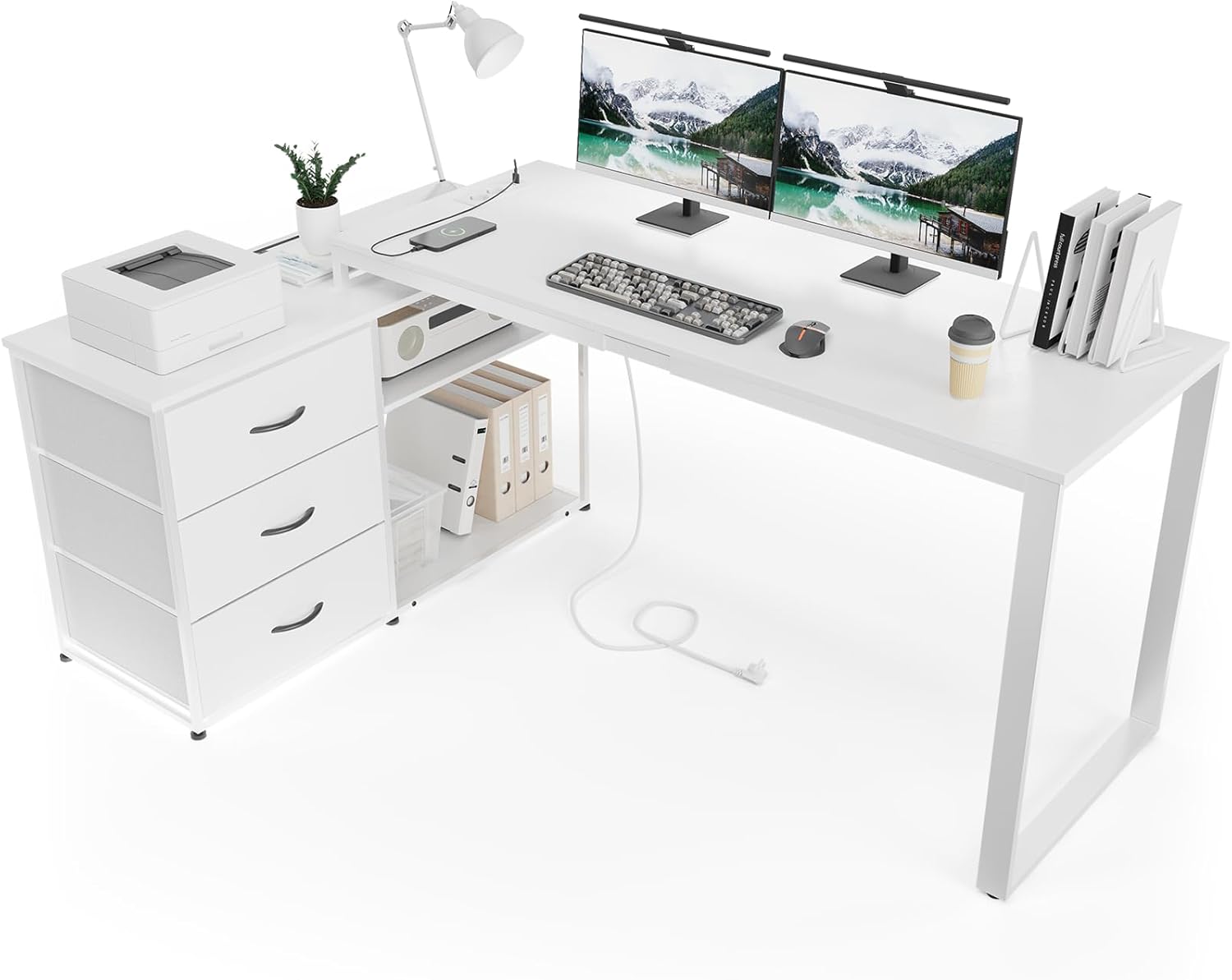 Transformez Votre Espace de Travail avec le Bureau d'Angle TRIUMPHKEY : Esthétique et Fonctionnalité À Portée de Main !