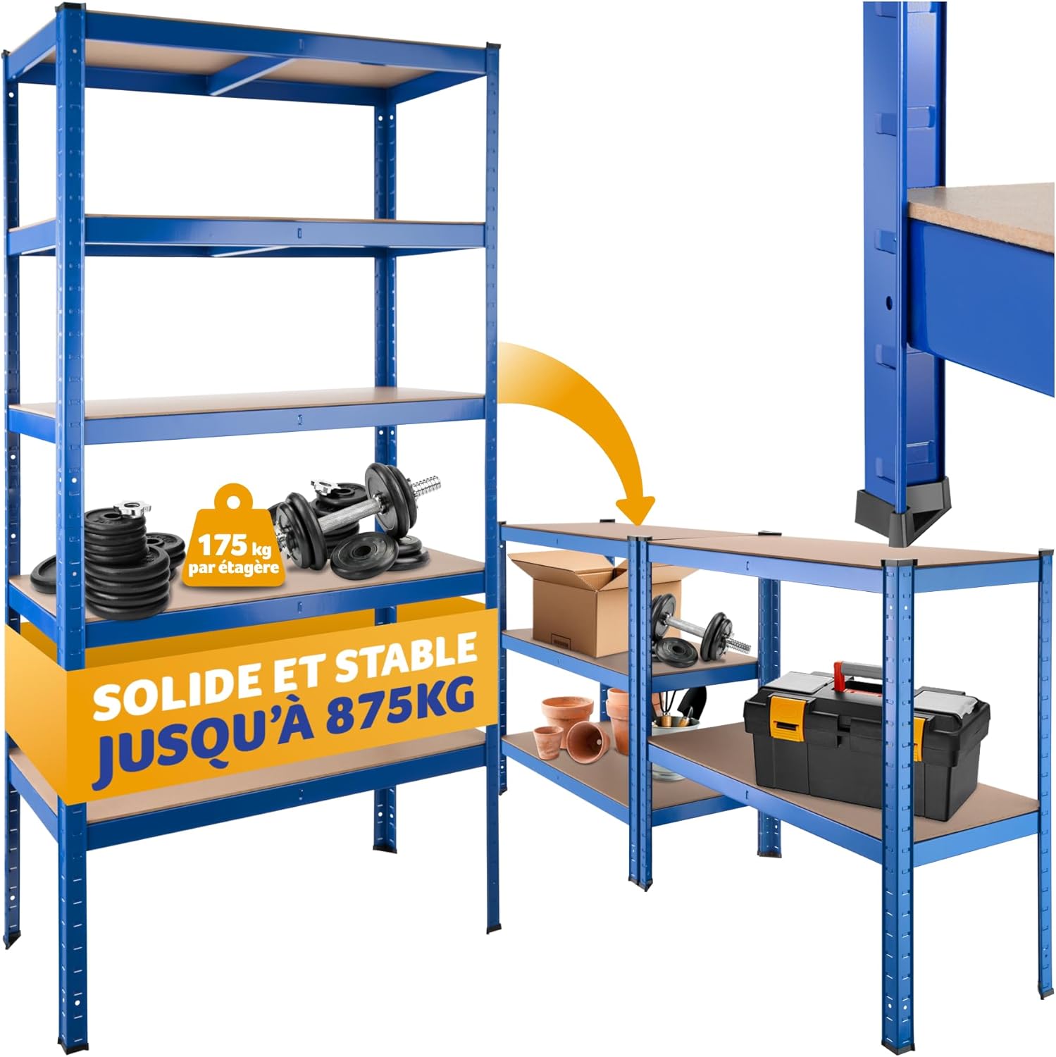 Trouvez l'Ordre avec l'Étagère Garage TecTake® : Robuste et Modulable pour Tous vos Besoins de Rangement!