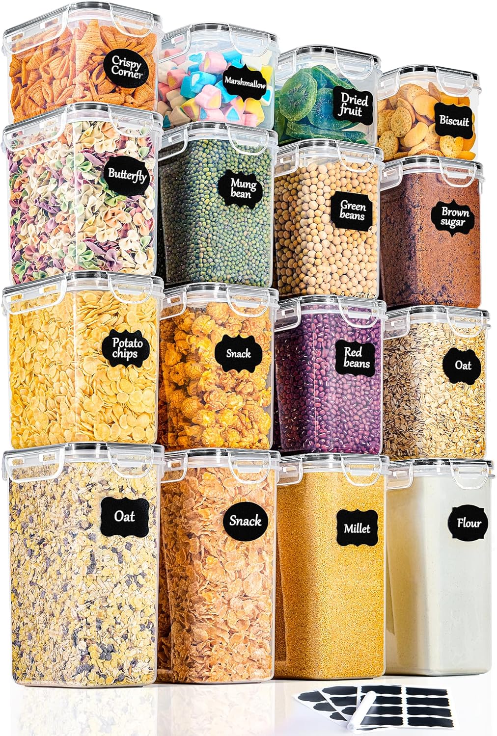 Adieu le Désordre : Découvrez la Boite de Rangement Cuisine GoMaihe, Lot de 16 Bocaux Hermétiques!