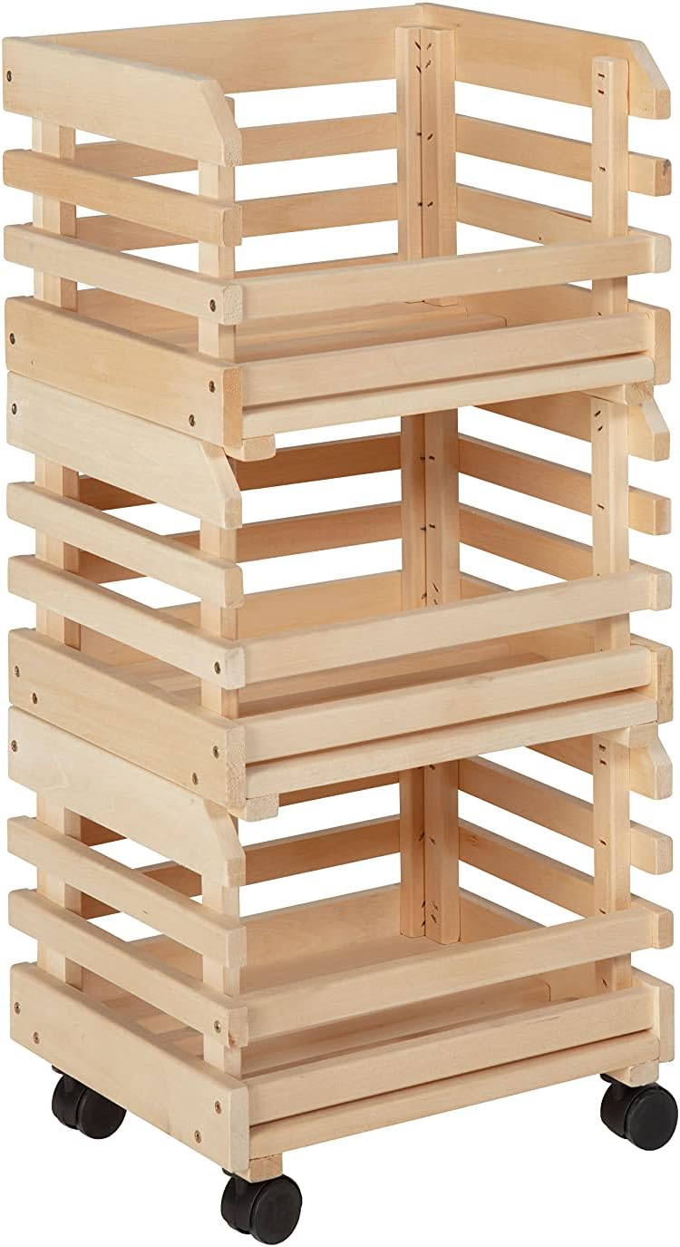 Adoptez le Style et l'Organisation avec les Caisses Empilables en Bois Naturel Inter Link!