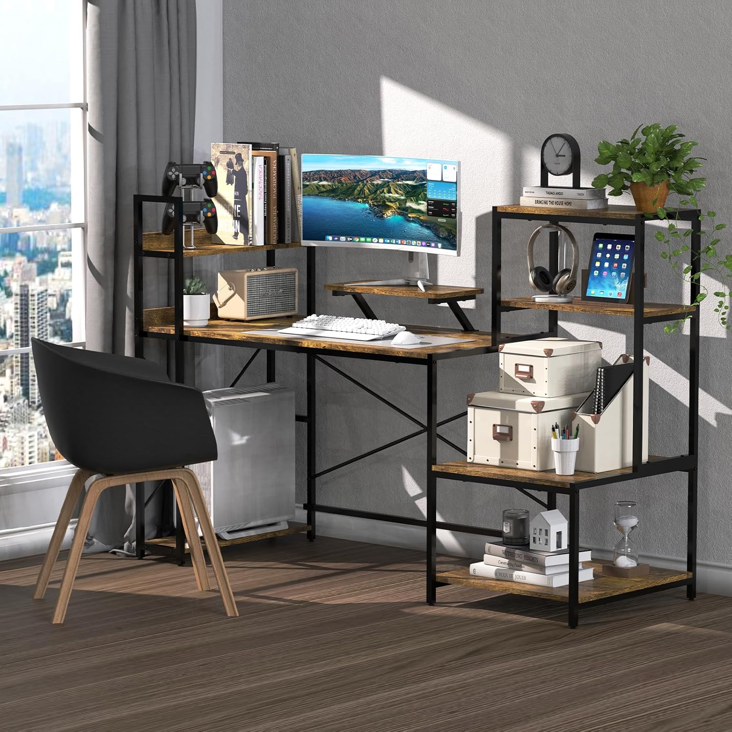 Découvrez le Ferghana : Bureau d'Ordinateur Idéal pour Étude et Gaming!