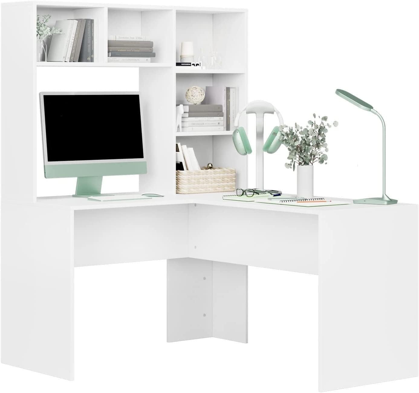 Découvrez le FirFurd Bureau d'Angle: Espace de Rangement Optimal pour Travail et Jeu!