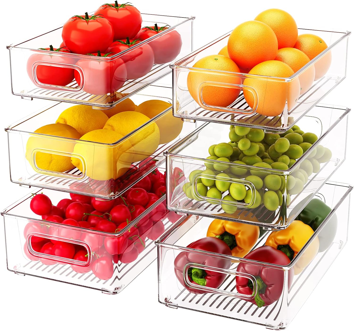Dites Adieu au Chaos ! Découvrez la Boîte de Rangement Frigo FUSACONY : 6 Bacs Empilables et Transparentes