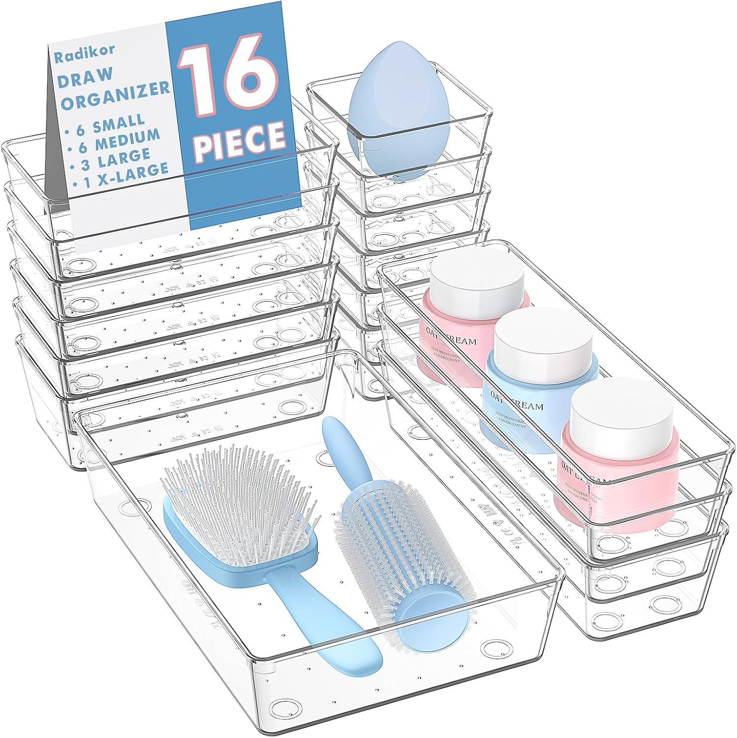 Maximisez Votre Espace avec les Radikor Organisateurs de Tiroir : Polyvalence et Praticité en 16 Pièces!