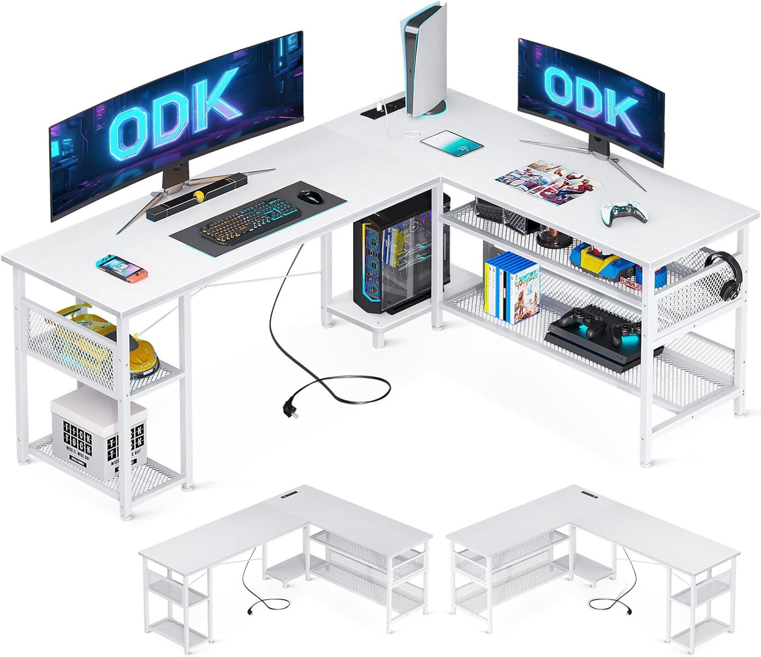 ODK Bureau d'Angle Réversible : L'Espace de Gaming Idéal !