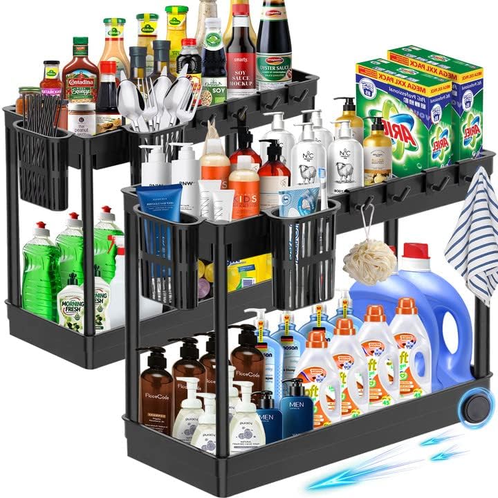 Optimisez votre cuisine avec le McNory Rangement sous Évier : 2 Niveaux d'Organisation Efficace!