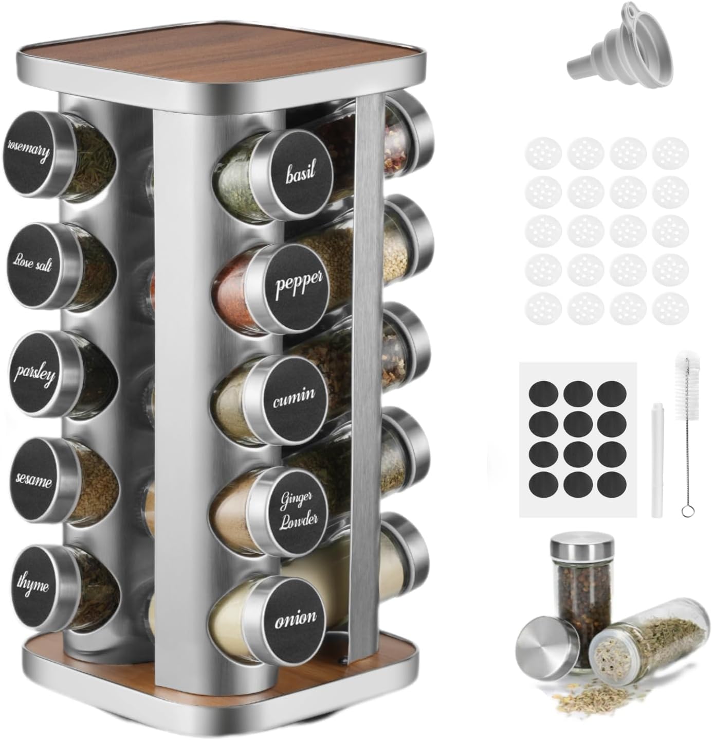 Optimisez Votre Cuisine avec le Porte-épices Rotatif FRIBERG en Acier Inoxydable!
