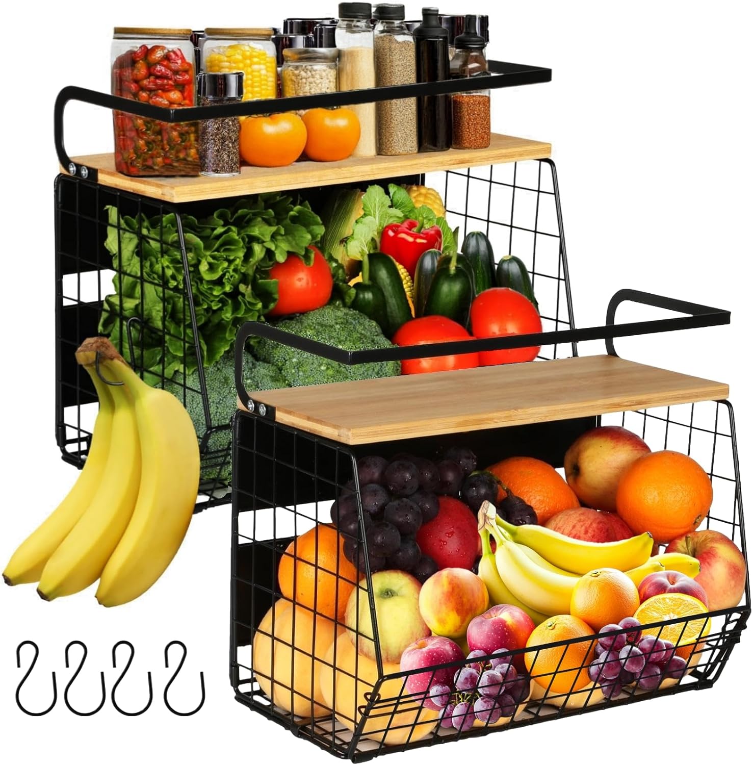 Optimisez Votre Cuisine avec les Etagères Magnétiques 2 en 1 : Rangement et Organisation Simplifiés!
