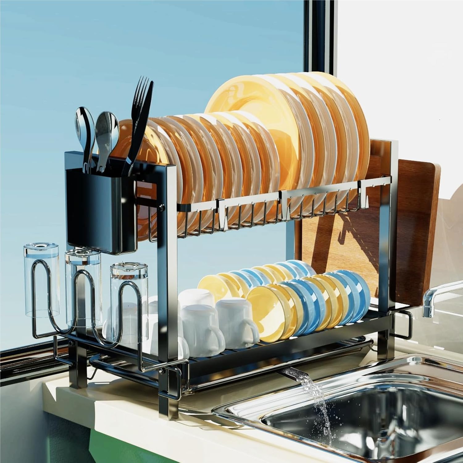 Optimisez votre Cuisine avec l'Égouttoir à Vaisselle Yexati : Pratique et Élégant!