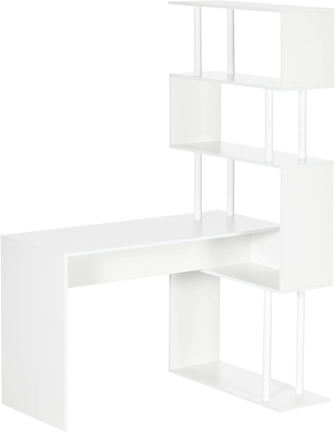 Optimisez votre Espace avec le Bureau d'Angle HOMCOM : Design Contemporain et Praticité!