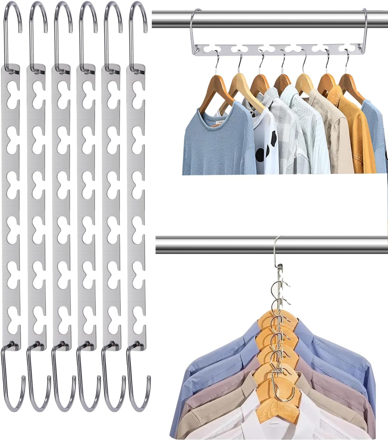 Optimisez Votre Espace avec le Cexovo : 6 Pcs de Cintres Gain de Place!