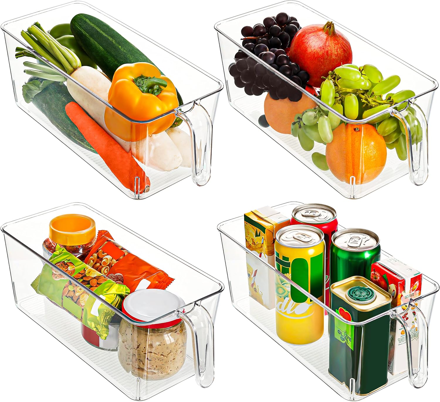 Optimisez votre rangement avec le Lot de 4 Bacs Transparent Kurtzy!