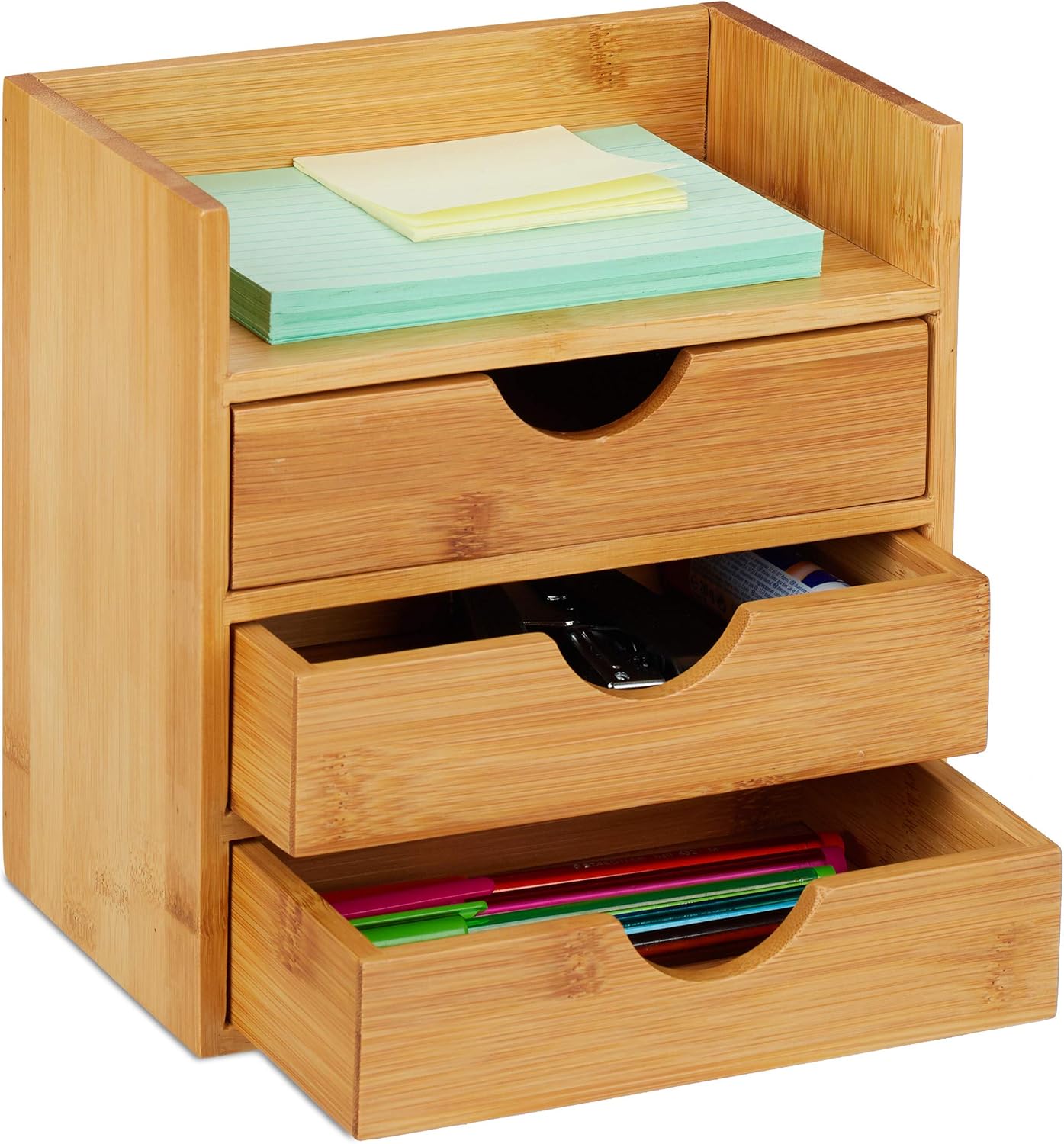Organisez Votre Bureau avec Style : L'Organiseur en Bambou Relaxdays