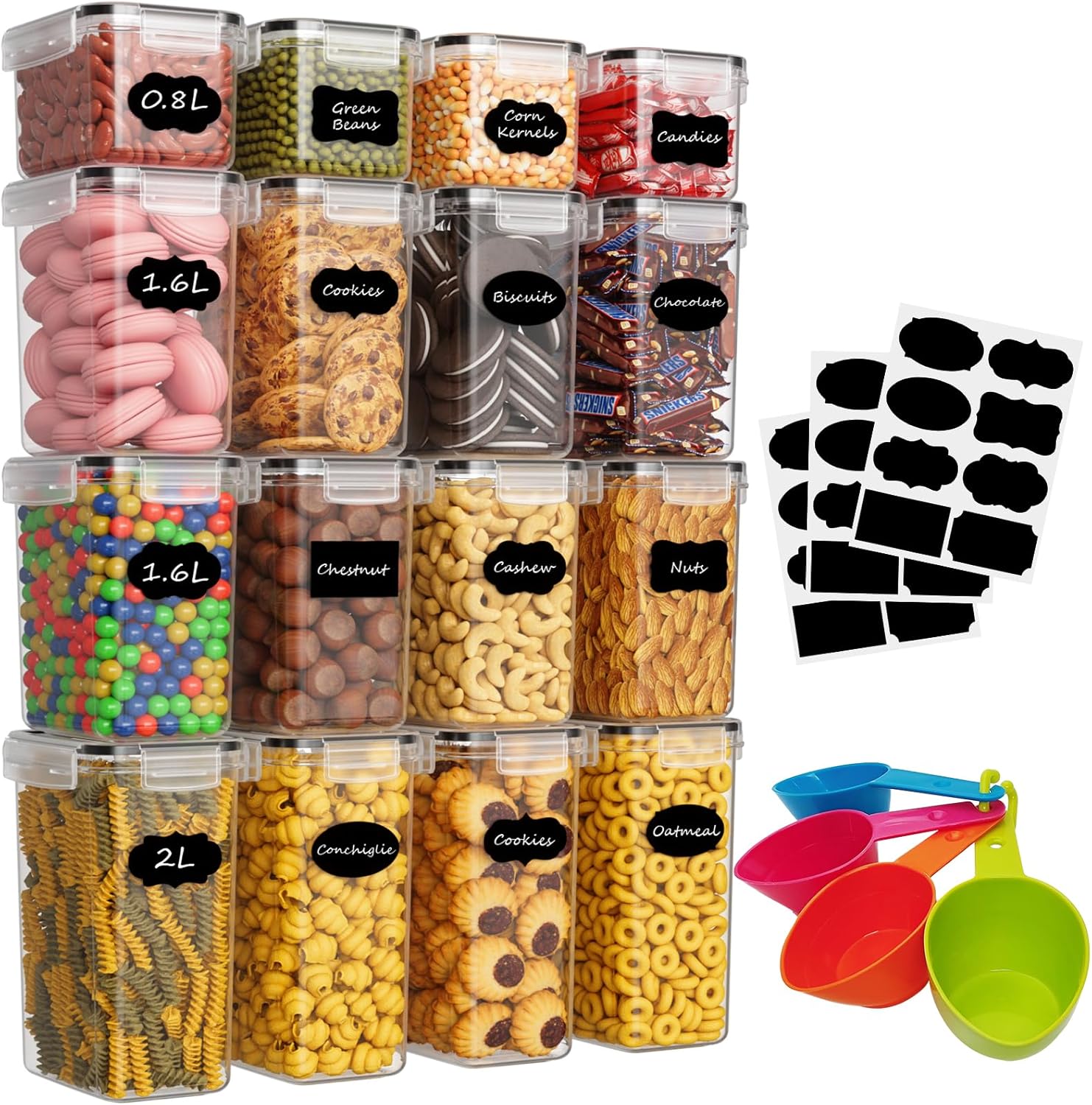 Organisez Votre Cuisine avec le Lot de 16 Boîtes Hermétiques Withosent!