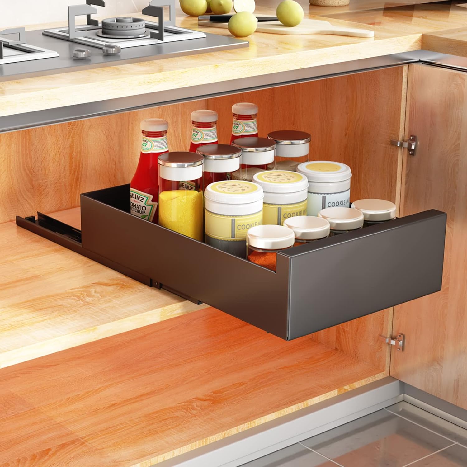 Organisez Votre Cuisine avec le Tiroir Coulissant SAYZH : Pratique et Sans Perçage!