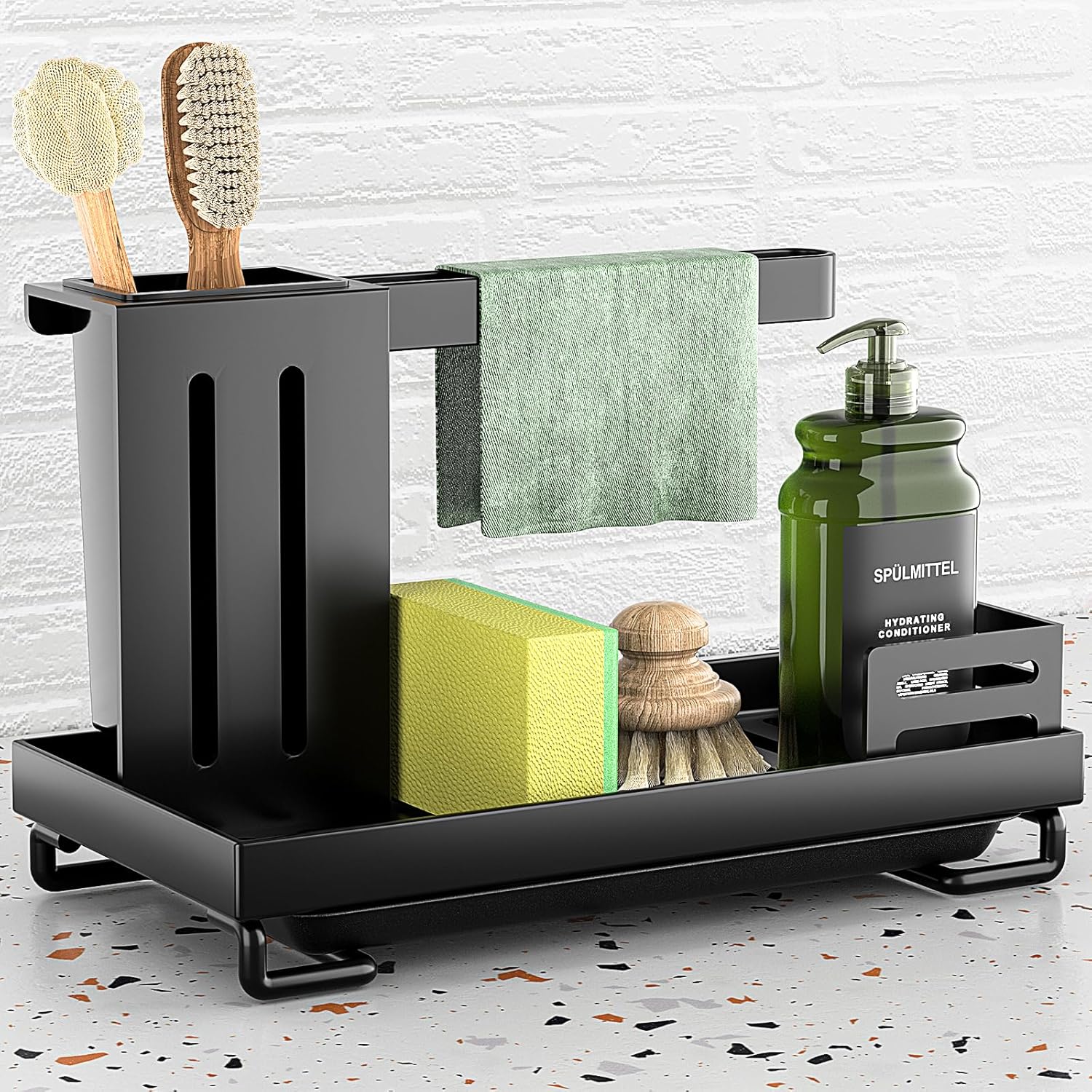 PNNP Porte Éponge Évier Cuisine Noir : L'Accessoire Indispensable pour une Cuisine Bien Organisée!