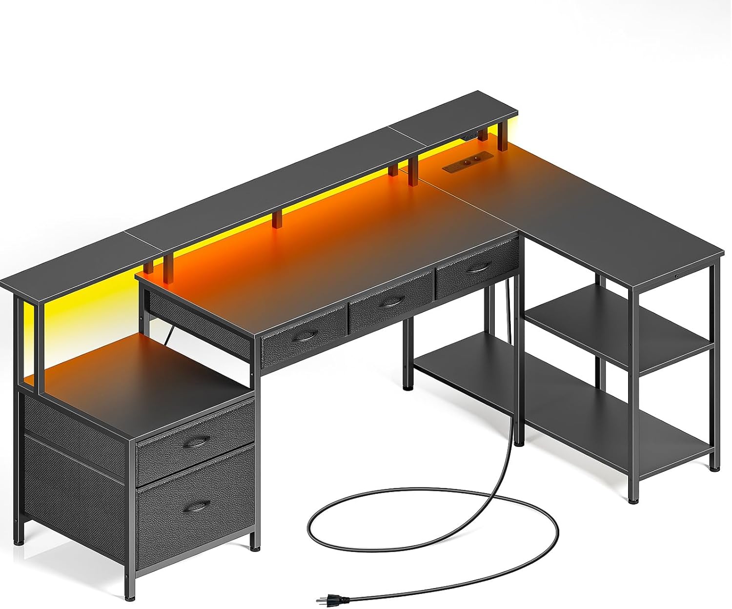Rolanstar Bureau d’Angle en L : Le Must pour un Espace de Travail Époustouflant!