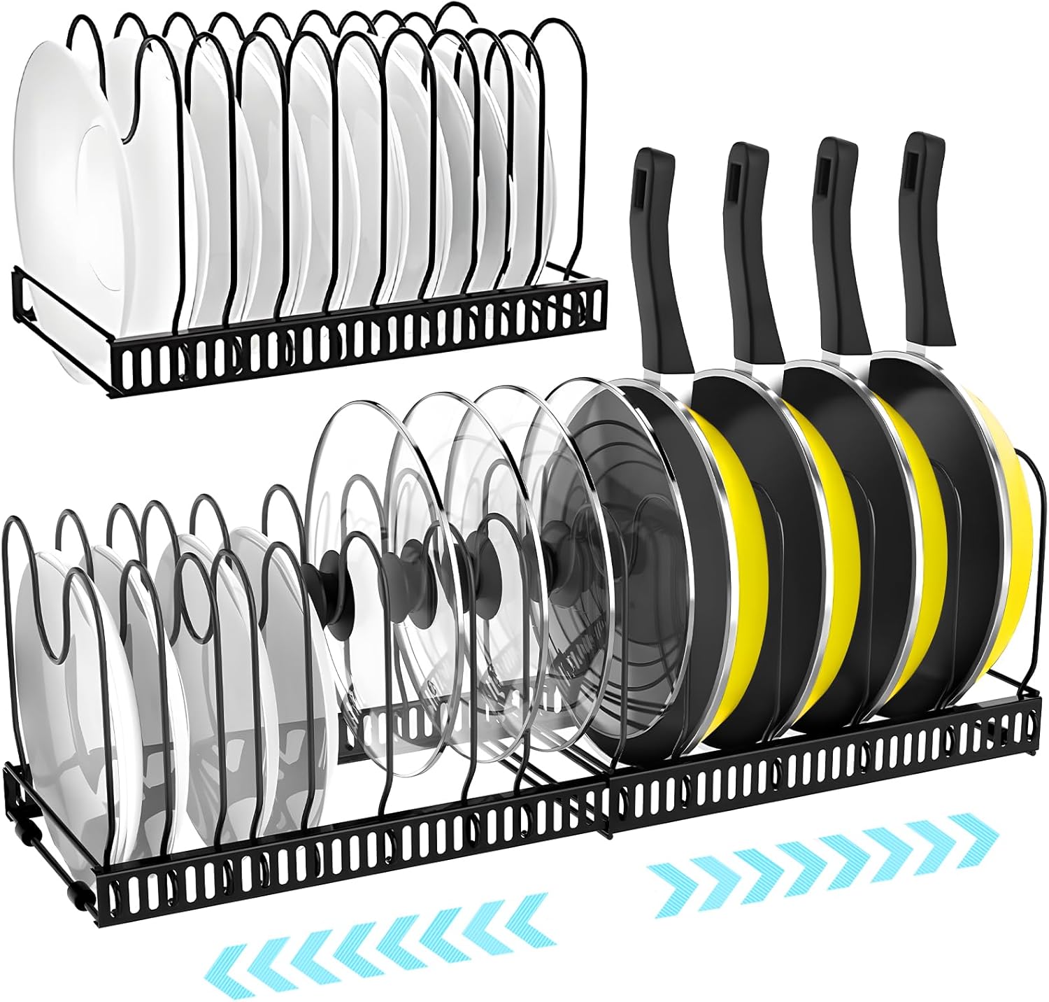 Simplifiez Votre Cuisine avec le ZLPBAO Rangement Couvercle Casserole : L'Organisateur Idéal à 14 Compartiments!