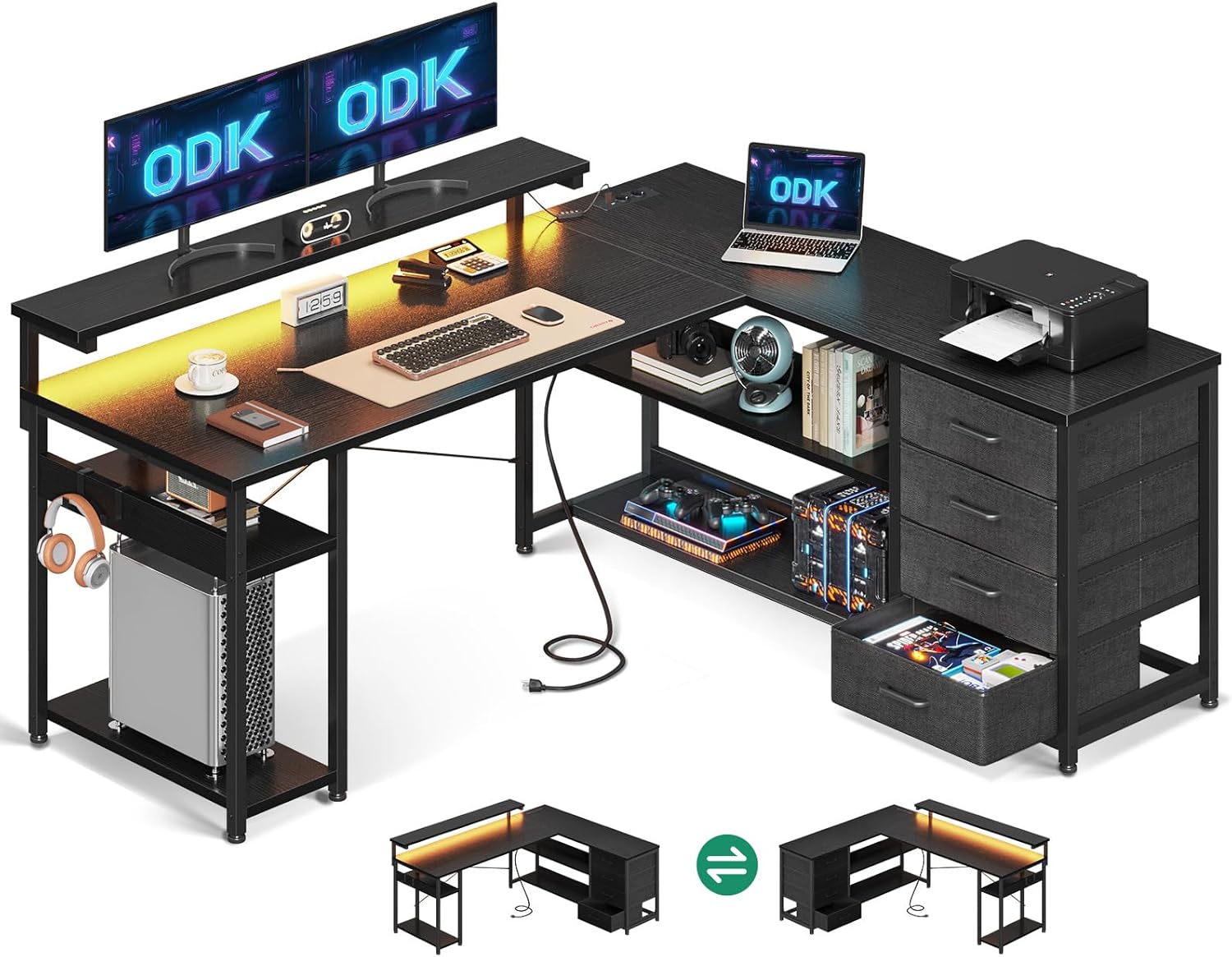 Transformez Votre Espace avec le Bureau d'Angle ODK : Pratique et Élégant!